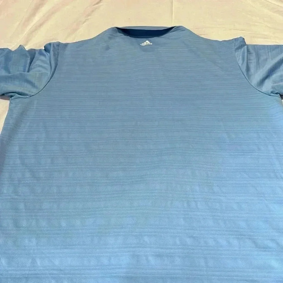 Adidas Polo Shirt Mens XL Blue Striped Short Sleeve Golf - Picture 5 of 6